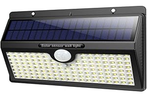 iPosible Solar Lights Outdoor[Super Bright Wall Lights] 138LED 2500mAh Motion Sensor Waterproof, Wireless Solar Lamps for Outside 3 Modes(2 Pack), Black