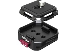 Nitze Piastra a Sgancio Rapido con Piastra Arca QR Vite da 1/4", Quick Release Plate per DSLR/Mirrorless Camera, Treppiede, Adattatore per Montaggio su Fotocamera QR con Carico Utile di 10 kg - N51-A1