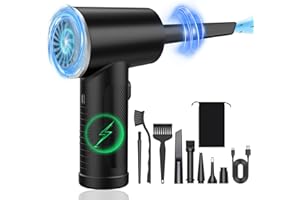 Kairiyard Bombe d'air Comprimé, 9000mAh 91000 tr/min Dépoussiérant Puissants électrique Plumeau à air électrique, avec câble USB et brosse de nettoyage, pour Nettoyage Ordinateur/Clavier/Voiture.