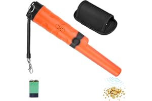 Détecteur de Métaux Portable, Kuman Détecteur de Métaux Pointeur avec Alarme Lumière/IP66 Etanche/360 °Scan/Holster, Chasse Au Trésor pour Filtrage, Vestiges, Bijoux KW30