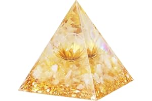 Rapidbok Pyramide en Cristal, Orgonite Pyramide Protection, Orgonite Pyramide Pierre de Guérison, Pierre de Guérison Cristal, Pyramide Orgonite Protection pour Reiki Méditation Décoration Maison