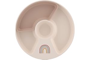 Mepal - Kinderteller mit Unterteilung Mio - Hohe Kanten/Ecken für Schöpfen - Anti-Rutsch-Boden - Mit Fach zur Unterteilung in 2, 3 oder 4 Teile - Mikrowellengeeignet - Sunshine & Rainbow