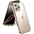 VONZEE Electroplated Transparent Clear Transparent Cover for iPhone 16 Pro, TPU Cover, Full Body & Individual Camera Protection for Each Lens Bumper Cases for Men & Women (Dessert Titanium)