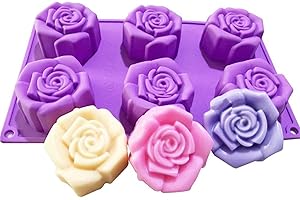 CHAWHO - Molde de silicona rosa con forma de flor de Slicone antiadherente, molde 3D Slicone pastelería para magdalenas, chocolate, pudín y jalea