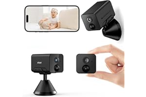 ieGeek Mini Überwachungskamera,Überwachungskamera Innen Akku,WLAN Ip Camera,Mini Kamera Live Übertragung Handy,Kabellose Überwachungskamera mit Langer Akkulaufzeit/Nachtsicht/PIR-Bewegungserkennung