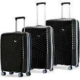 LAttitude By Provogue Core Set of 3 Trolley Bags Cabin + Medium + Large Polypropylene Hard Suitcase, 8 Spinner Wheels, Recessed Number Lock, Luggage f