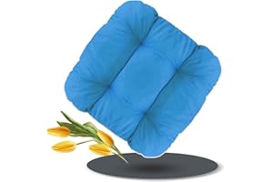 LILENO HOME Juego de 1 cojín para silla de color turquesa (38 x 38 x 8 cm) Cojín para silla de jardín cocina o comedor Cómodo y resistente a los rayos UV para interior y exterior cojín para silla