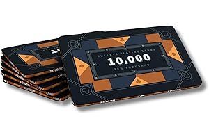 Bullets Playing Cards, Keramik Poker Plaque Paulie, mit Werten, 6er Set (10k)