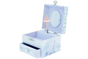 Ulysse- Coffre Musical LAC des CYGNES Carre avec TIROIR, 9526