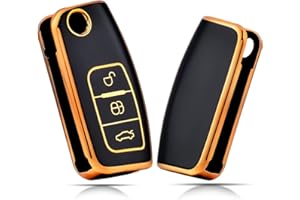 OFFCURVE Custodia Chiavi Auto Guscio Chiave, Cover Chiave Copri Chiavi Telecomando 3 Tasti Adatto per Ford Focus Mondeo Galaxy Fiesta Kuga Mustang Edge Fusion Escape Explorer Ecosport C-Max S-Max MK4