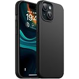 DIZORO Compatible for iPhone 15 Case 6.1, Slim Liquid Silicone Case 3 Layers Full Covered Soft Gel Rubber Phone Case Protective Cover 6.1 Inch (Black): 