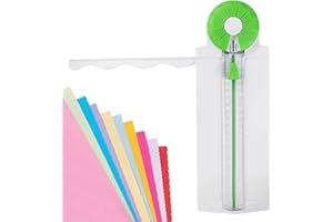 YUEHUAMECH 12 in1 Papierschneider Kantenschneider Papierschneider Dekorativer Rand Papierschneider Papierschneidemaschine Kantenschneider Werkzeug für Fotokarte Scrapbook Handarbeit Fotoalbum Büro Schule Haus