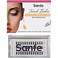 Sanfe Instant DIY Press On Lashes False Eyelashes, Lash Clusters, Natural | Multiple Sizes, Includes 39 clusters, 3 sizes | No Glue Needed Contact Lens Friendly, Easy to Apply, Reusable Strip Lashes