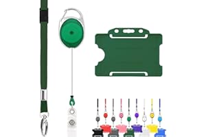 LANYARDS TOMORROW.CO.UK Zielone sznurki na szyję, chowany pasek zapobiegający zadławieniu karty identyfikacyjnej, pasek na szyję, zestaw Jojo Trio