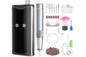 ENGERWALL Foret à Ongles Portable Professionnel 40000 tr/min, 24 Heures d'autonomie de la Batterie Lime à Ongles électrique Rechargeable pour Enlever les Ongles en Gel Acrylique, Ponceuse à Ongles