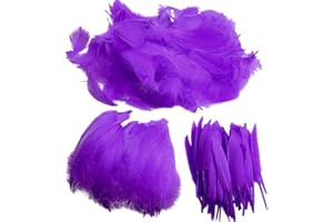 Pveath Federn zum Basteln, 250 Stück, farbige Federn, auffallende Federn zum Basteln, Traumfänger, natürliche Handwerksfedern für Hochzeit, Party, Dekorationen (3 Größen)