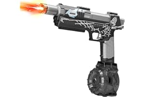 FYGURSO Electric Water Gun for Adults Kids, Automatic Squirt Gun with a Long Range of up to 26 Ft, LED Light Large Capacity IP7 Waterproof Fully Auto Water Guns (Black)