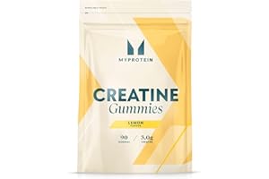 Myprotein Creatine Gummies - 3g per Serving - Electrolyte Enhanced - Support Muscle Growth, Strength, & Performance - 90 Chewable Lemon Creatine Gummies