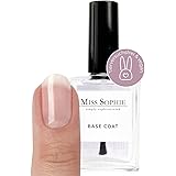 Miss Sophie Base Coat, Transparenter Unterlack für Nagelfolien & Nagellack, Schnelltrocknend, Langer Halt, Stärkung der Nägel