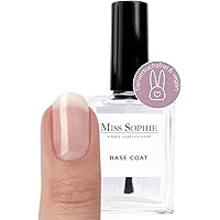 Miss Sophie Base Coat, Transparenter Unterlack für Nagelfolien & Nagellack, Schnelltrocknend, Langer Halt, Stärkung der Nägel