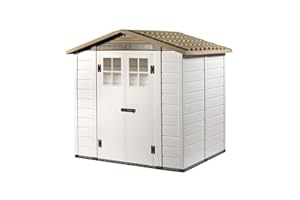 GAROFALO Casetta PVC con pavimento box porta attrezzi beige da giardino TUSCANY EVO-200