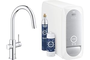 Grohe Blue Home Starter Kit - grifo de cocina con filtro de agua, caño en C (‎31541000)
