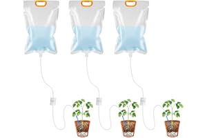 Palmcee Drip Watering Bag, 3Pack Plant Drip Irrigation Kit with Adjustable Flow Valve Switch Automatic Watering Device Self Watering System for Indoor & Outdoor Plants (3.5 L)