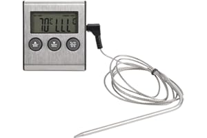 VIFERR Numérique Grill BBQ Thermomètre Minuteur La Cuisson des Aliments Sonde à Viande Temparature Testeur