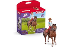 SCHLEICH HORSE CLUB | Hannah & Cayenne 42539 | Figura ragazza snodata con cavallo & accessori equitazione | Set cavalli Giocattolo cavalli dai 5 anni | 10 pezzi | esclusiva Amazon