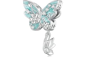 SHIYU Charm a forma di farfalla per braccialetti Pandora in argento sterling 925, regalo di Natale per donne e ragazze