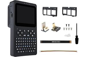Waveshare Portable Handheld Linux Terminal with 3.5inch Touch Display, 640 × 480, Optical Bonding, Compatible with Pi 4B/5 Portable Development & Debugging Devices, PocketTerm35 Host with Acce, No BAT