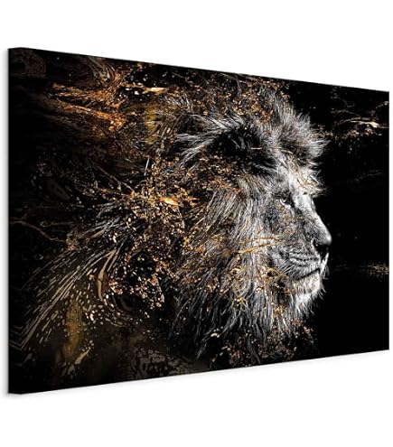 Murando XXL Wandbild 120x80 Cm Mit Schwarzem Holzrahmen – Hirsch Im Wald, Moderner Leinwanddruck Für Wohnzimmer & Schlafzimmer
