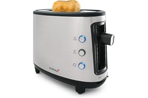 Korona 21304 Forno tostapane a una fetta | Alloggiamento in acciaio inox premium | Accessori per panini | Vassoio raccogli briciole | Controllo continuo della temperatura da 550 Watt | Acciaio inox
