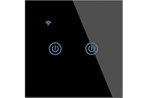 Yagusmart WiFi Smart Wall Light Switch, No Neutral Wire Required, No Hub Required, Compatible with Alexa and Google Home, APP Remote Control, Timing Function, Voice Control(2 Gang-Black)