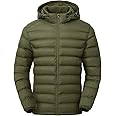 TBMPOY Men's Lightweight Puffer Jackets Detachable Hood Water-Resistant Casual Winter Coat Hooded Insulated for Travel Ski