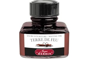 J. HERBIN Jacques Herbin 13047T - Un flacon d'encre 30 ml pour stylo-plumes et stylos roller, Terre de feu