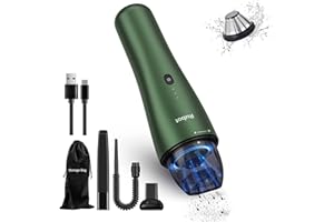 ‎RUBOT RUBOT Kabelloser Autostaubsauger Handstaubsauger 6000Pa Starke Saugkraft Tragbarer Mini-Staubsauger Leicht 1,15 Pfund USB Wiederaufladbar mit Mehreren Aufsätzen und LED-Anzeige für die Autopflege