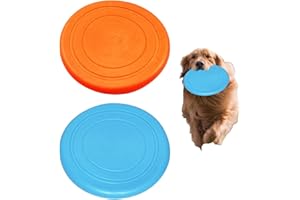 ENAESLOT 2 PCS Dog Frisbee, Rubber Floating Flying Discs,Indestructible Outdoor, Durable Silicone Flying Discs for Training and Outdoor Play, Interactive for Pet Chew Beach for Play for Beach, Garden, Pool Act