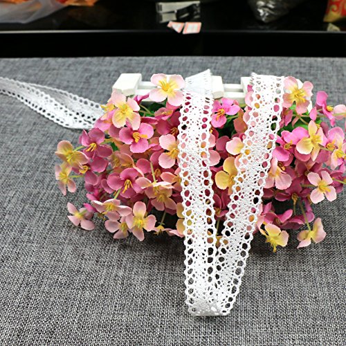 10 Meter Spitzenborte weiß Spitzenbordüre Vintage Spitzenband Dekoband,Spitze, Schleife,Schleifenband Weihnachts Hochzeit Borduere Geschenk (Weiß) - 4