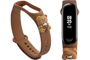 kwmobile Cinturino Ricambio Orologio Bambino Compatibile con Xiaomi Mi Band 4 / Mi Band 3 Smartwatch - Cinturini Orologi Bambini - gatto