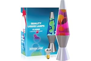 ‎AONESY AONESY Lavalampen für Erwachsene Kinder 37cm Lavalampe Lila Flüssigkeit & Gelbes Wachs Retro Astro Lampe für Zuhause Dekoration Schönes Licht Geschenk für Weihnachten Geburtstag Halloween