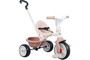 Smoby - Be Move Beige - Kinderdreirad mit Schubstange, Sitz mit Sicherheitsgurt, Metallrahmen, Pedal-Freilauf, für Kinder ab 15 Monaten