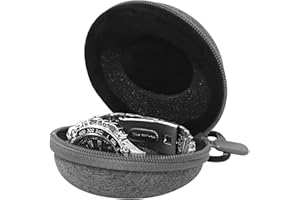Omevett Round Travel Watch Case Portable Single Watch Storage with Zipper Cushioned Watch Travel Pouch Wristwatch Storage Holder Shock-Resistant and Spill-Proof for Men Wristwatches,Smart watch
