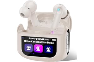 QXUFV AI Language Translation Earbuds, 3-in-1 Translator Earbuds Real Time with APP, Translating Device for Travel/Business/Leaning, Beige