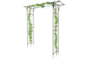 Outopee Heavy Duty Garden Arch Trellis, Outdoor Metal Garden Arch for Climbing Plants Roses, Vegetables, Lawn Backyard Party Wedding