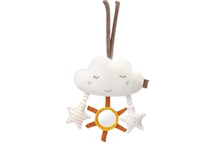 Fehn fehnNATUR Mini-mobile Nuages, en Coton Bio (Culture Biologique Contrôlée), Jouet de Motricité Parfait pour Poussette, Lit Bébé et Porte-bébé, pour Bébé Dès la Naissance