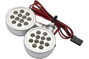 FLMLF CNC Alloy Light Set with LED Light Silver for 1/5 Hpi RV KM Baja 5B 5T 5SC Parts