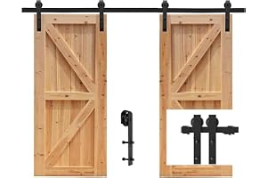 Betensh 8,2 fot = 250 cm skjutdörrssystem, skjutdörrsbeslag set, tillbehör av kolstål, skena för skjutdörr, gångskena för dubbeldörr, trä, skjutdörr, trädörr