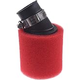OQUGRHR Red Air Filter 32mm Curved Foam Cleaner for 50cc 110cc 125cc ATV Quad Bike Enduro