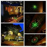 Galaxy LED Lichteffekt, innen/außen IP65, 3 Farben/Modi, 24 dynamische und statische Motive, 6 Stunden Timer, Gartenleuchte Projektor, Mauer Dekoration, Party Licht, Gartenlicht für Festen, Weihnachten, Karneval (Rot + Grün) - 8